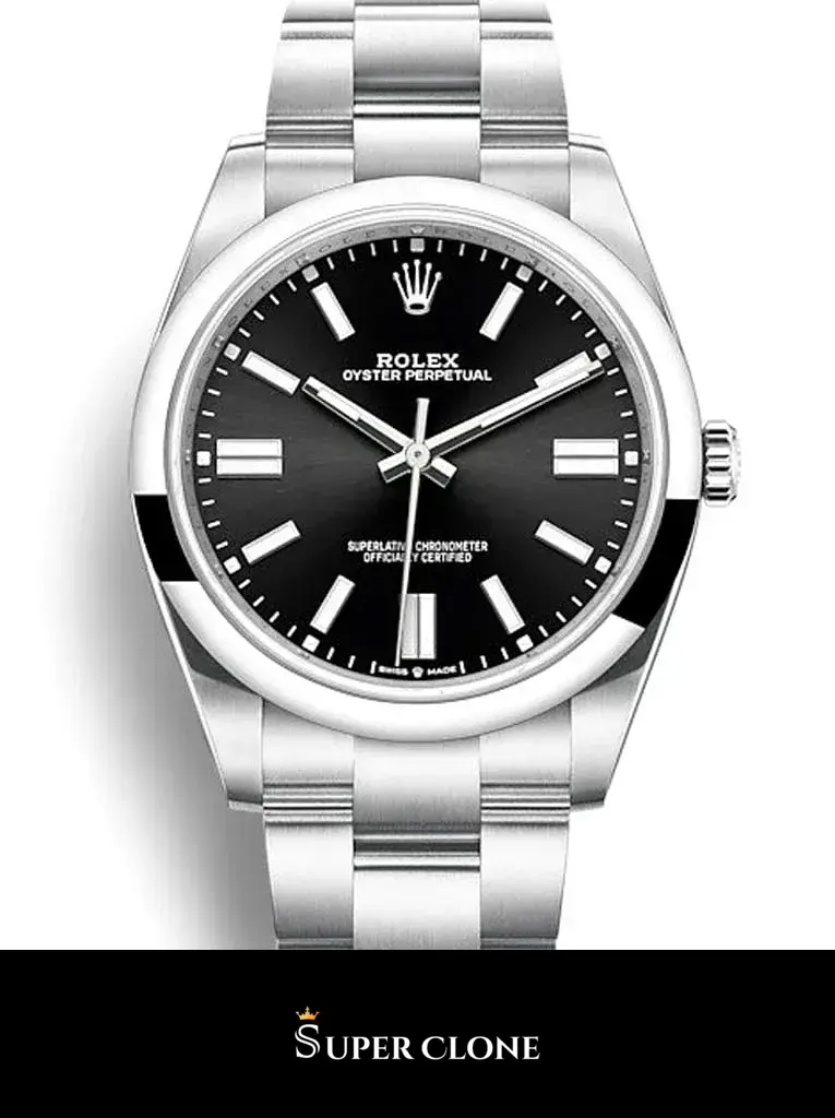 Rolex Oyster Perpetual 124200 rolex clone 34mm — dial close-up