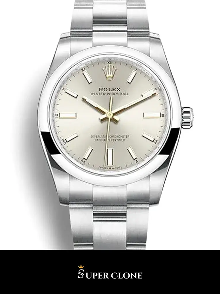 Rolex Oyster Perpetual 124200 miyota replica 34mm — dial close-up