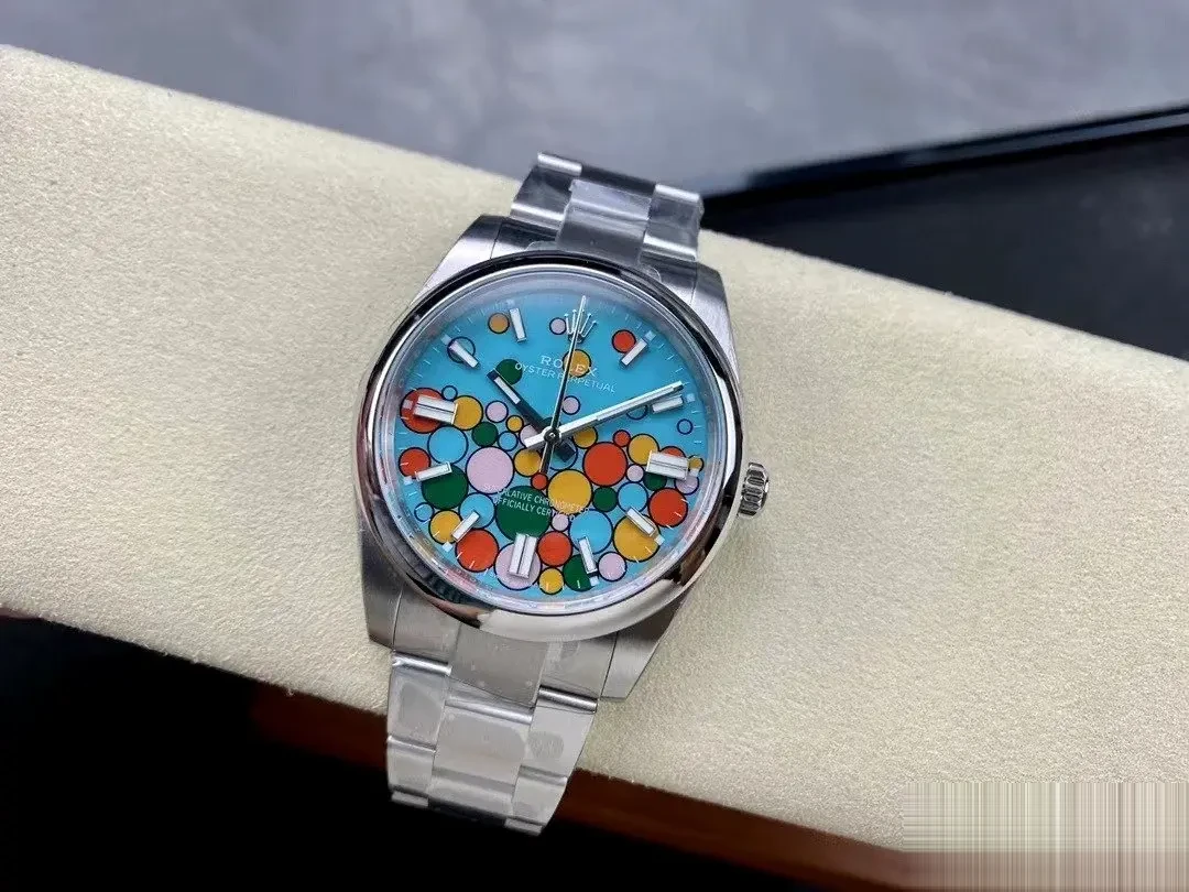Oyster Perpetual 124300 rolex copy turquoise dial — caseback detail