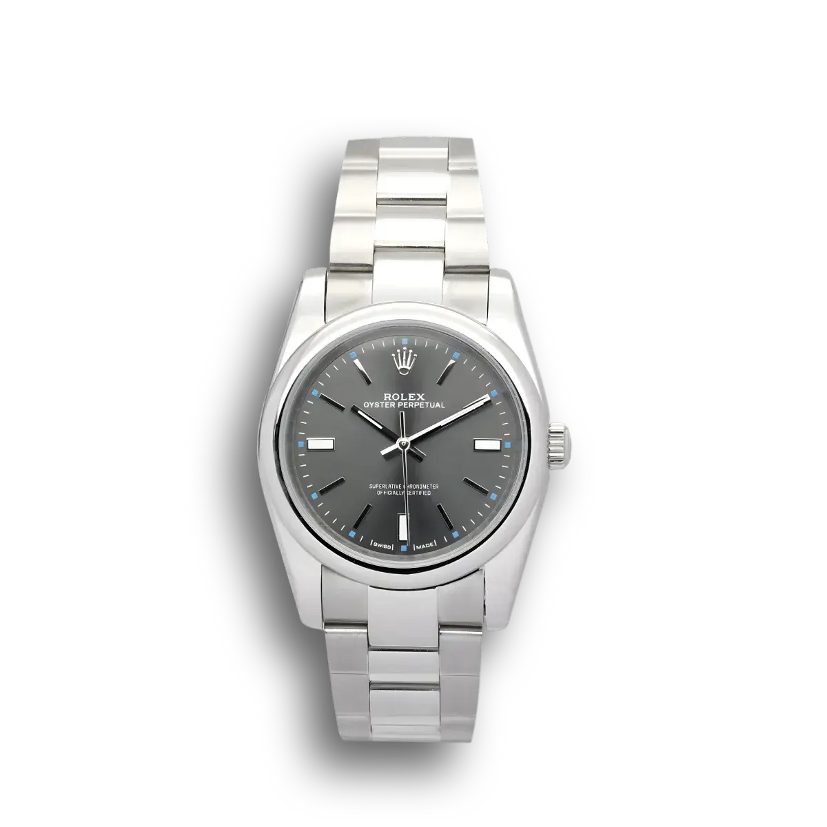 Oyster Perpetual 177200 rolex replica black dial — front view