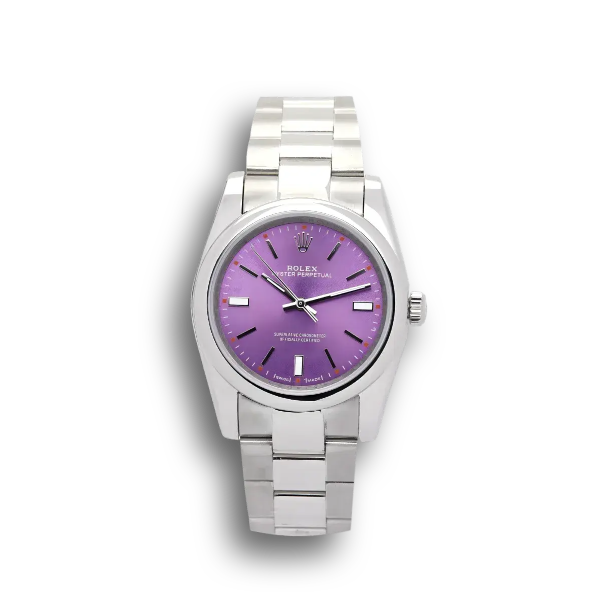 Rolex Oyster Perpetual 177200 miyota replica blue dial — front view