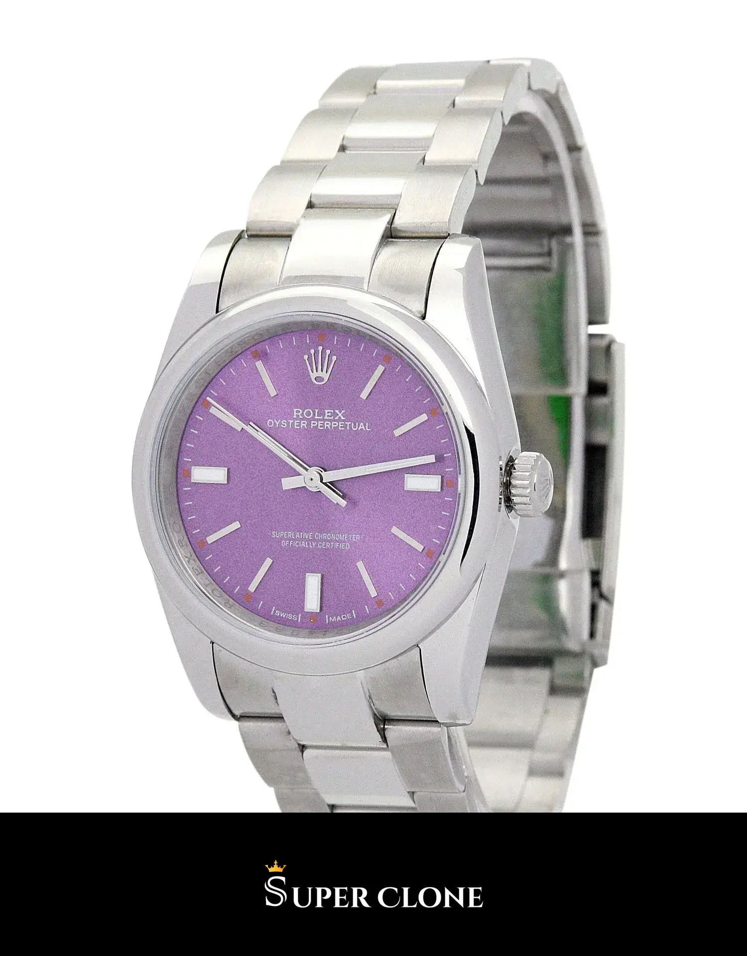 Rolex Oyster Perpetual 177200 replica — side profile