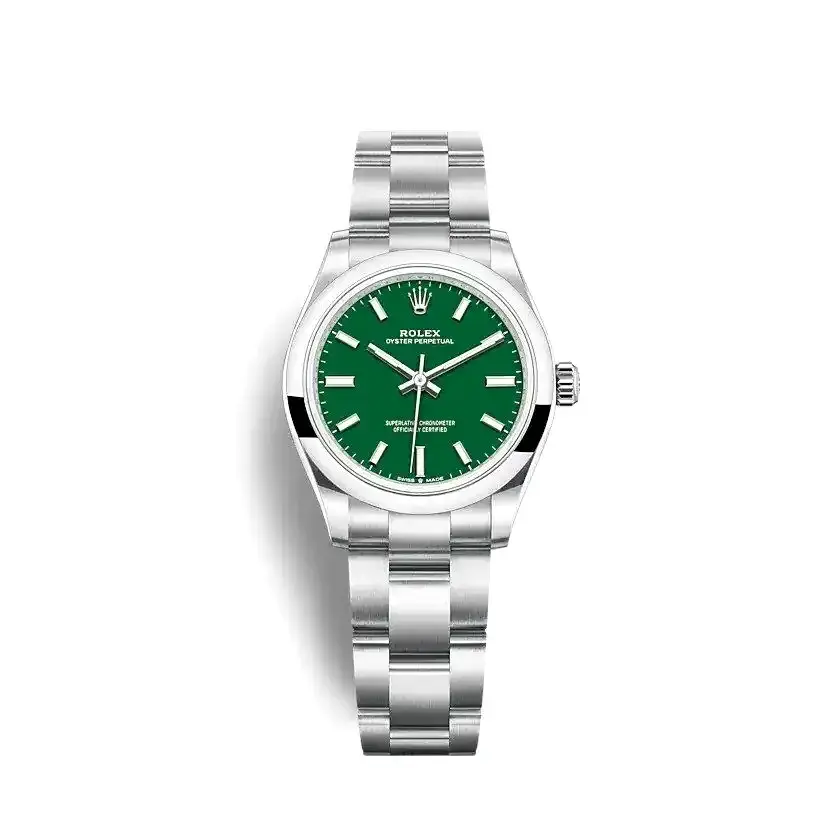 Rolex Oyster Perpetual 277200 rolex clone green dial — front view