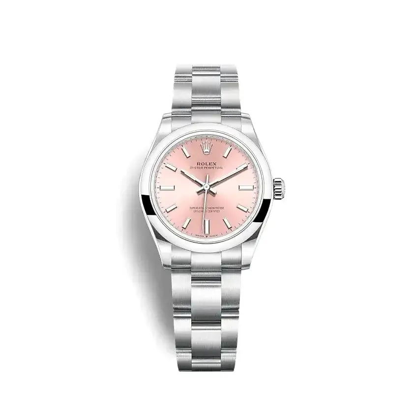 Oyster Perpetual 277200 japanese automatic replica pink dial — front view