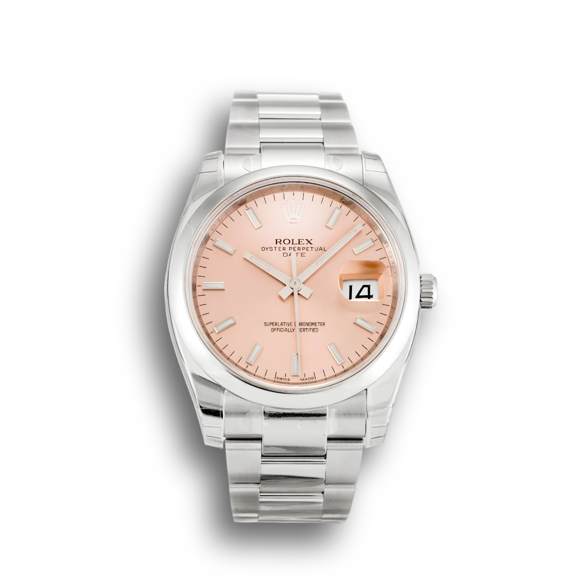 Rolex Oyster Perpetual 115200 super clone replica salmon dial — front view
