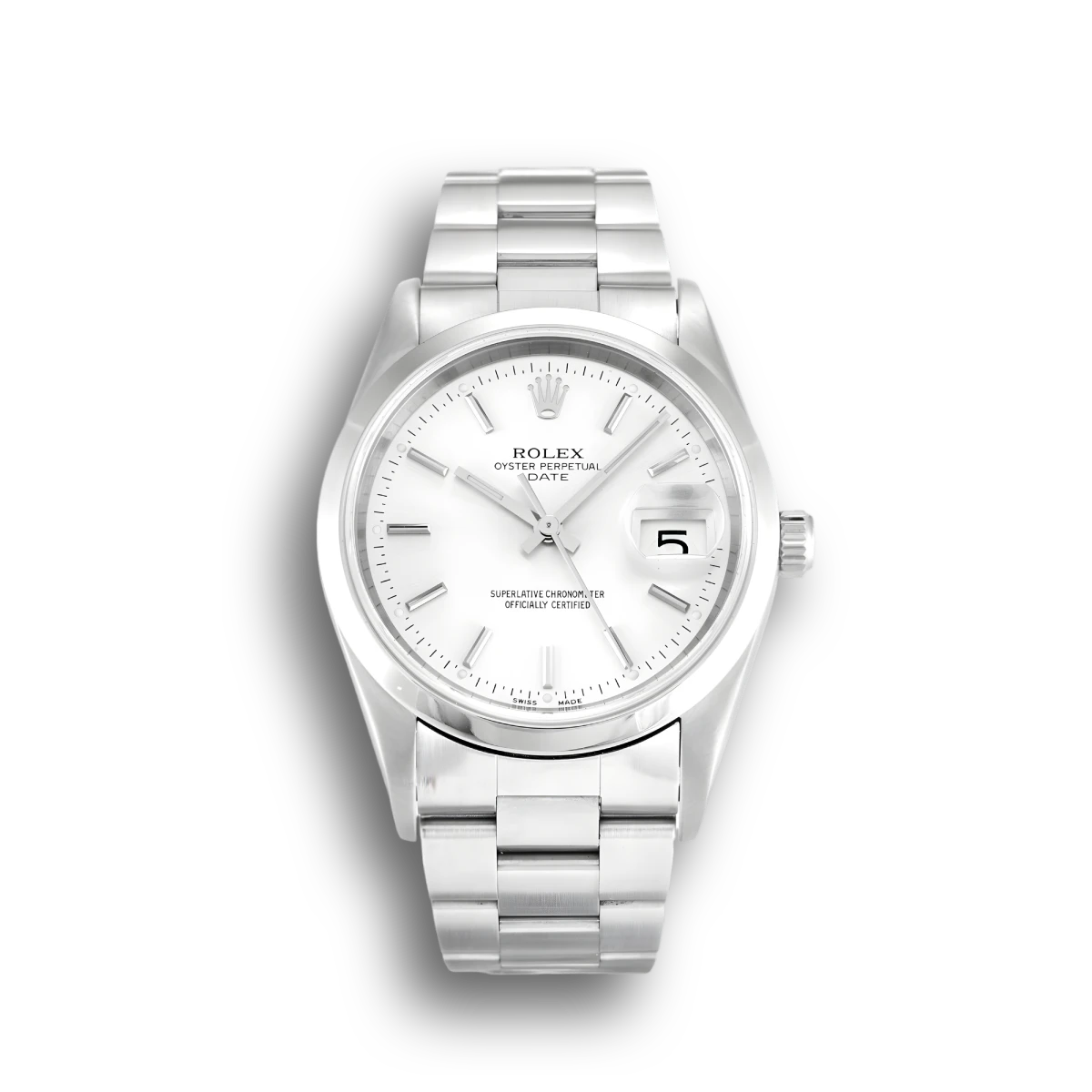 Rolex Oyster Perpetual 15200 replica silver dial — front view