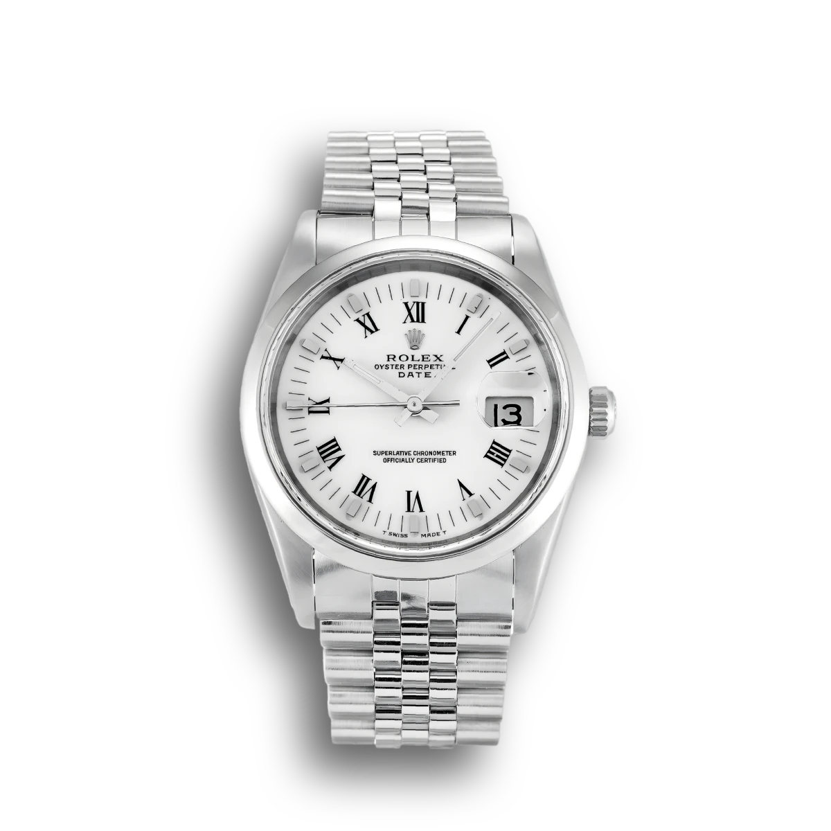Rolex Oyster Perpetual 15200 super clone replica white dial — front view