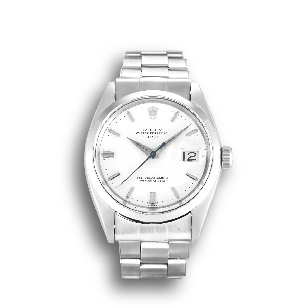 Rolex Oyster Perpetual 1500 copy silver dial — front view