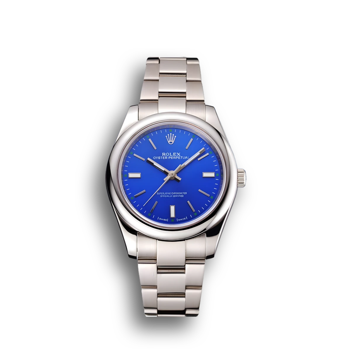 Oyster Perpetual SC016835 replica blue dial — front view
