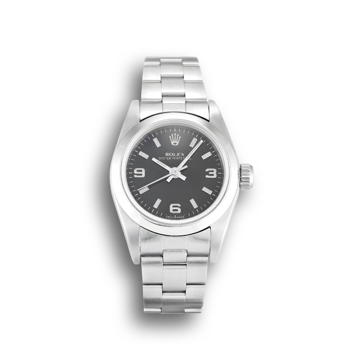 Rolex Oyster Perpetual 67180 1:1 replica black dial — front view