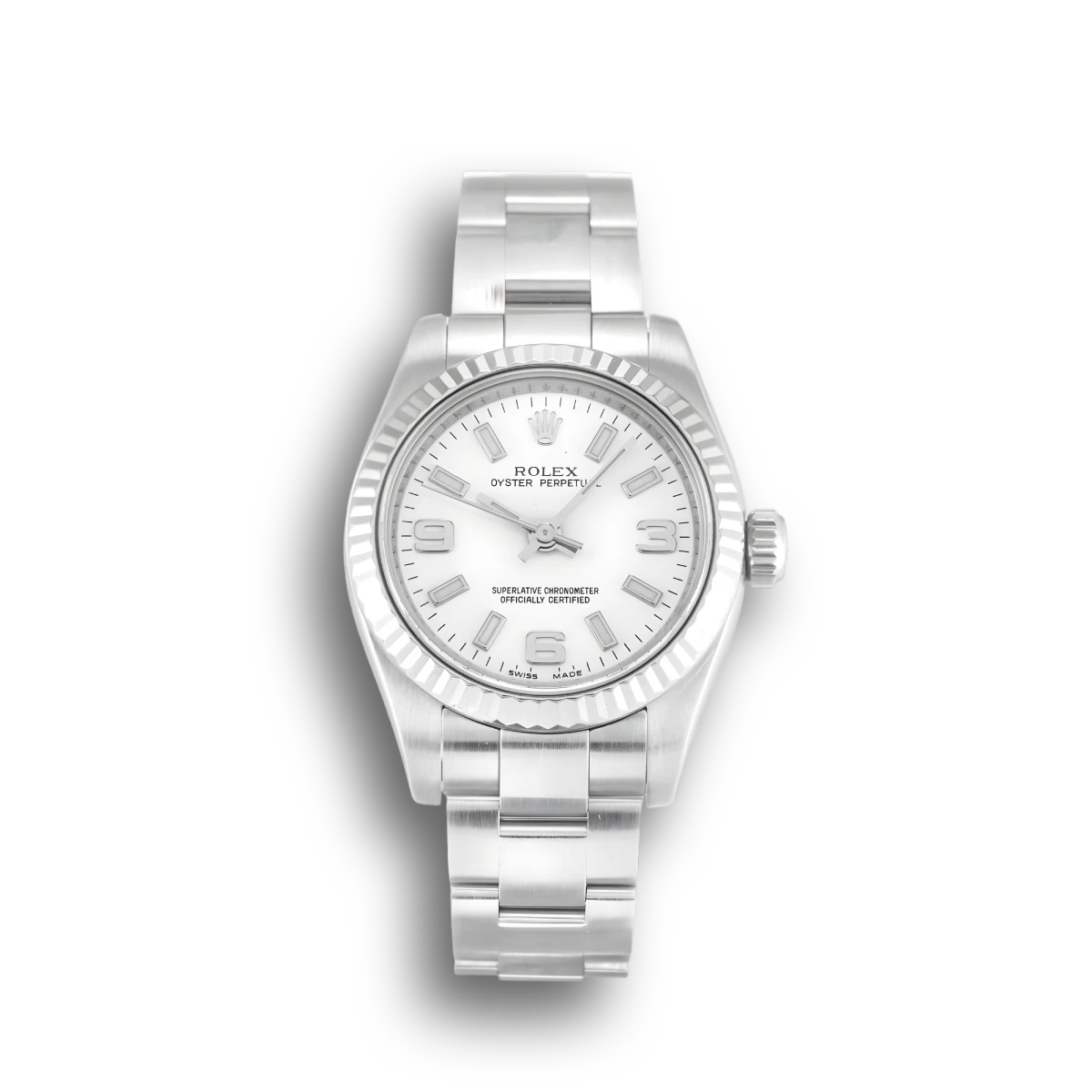 Oyster Perpetual 176234 clone white dial — front view