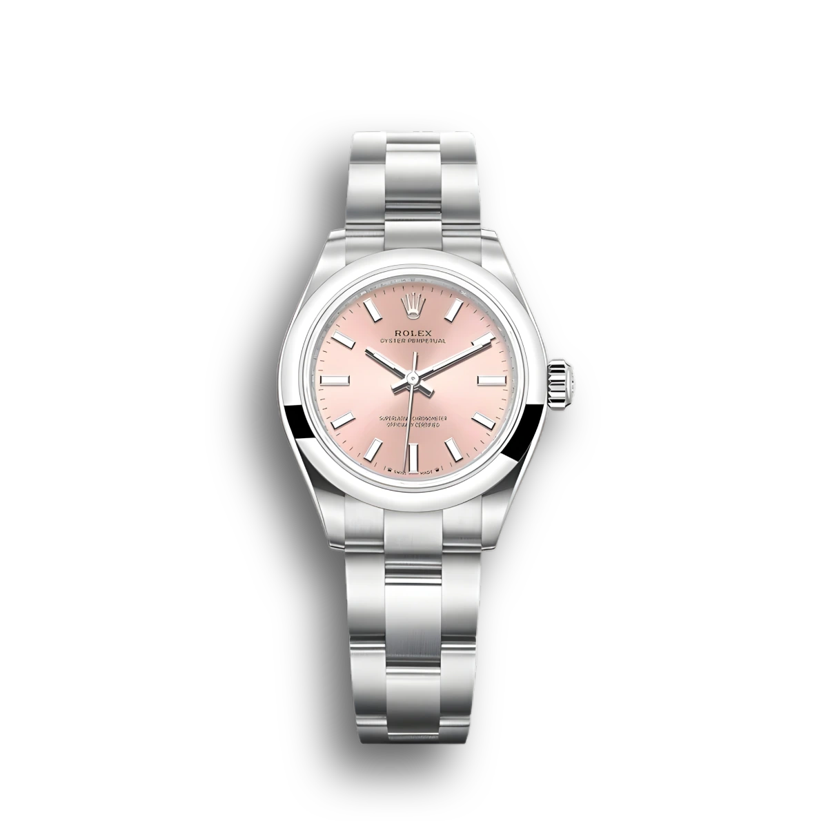 Rolex Oyster Perpetual 276200 super clone replica pink dial — front view