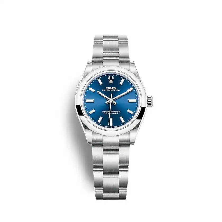 Oyster Perpetual 277200 super clone replica blue dial — front view