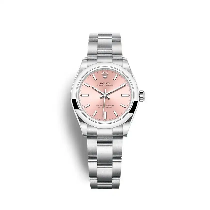 Oyster Perpetual 277200 super clone replica pink dial — front view