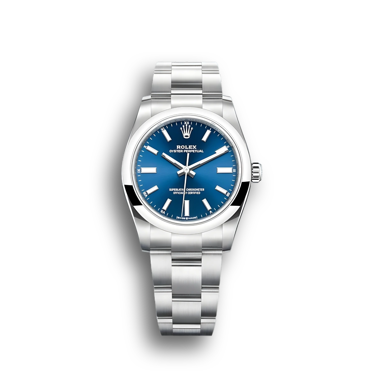 Rolex Oyster Perpetual 124200 copy blue dial — front view