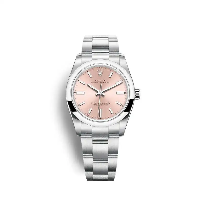 Rolex Oyster Perpetual 124200 copy pink dial — front view