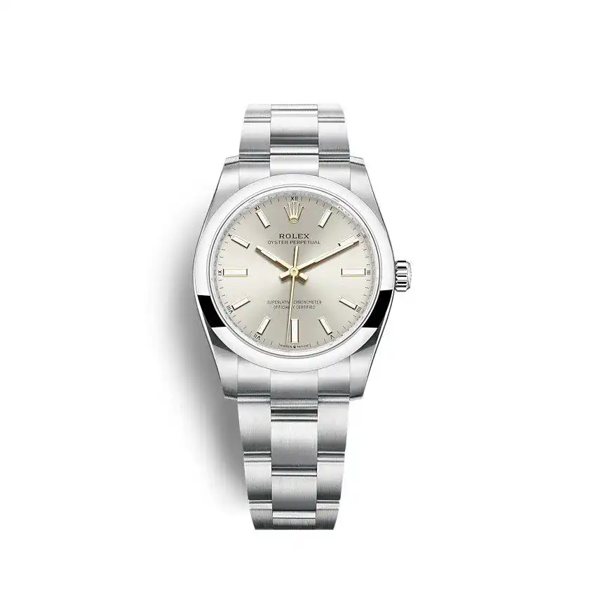 Oyster Perpetual 124200 copy silver dial — front view