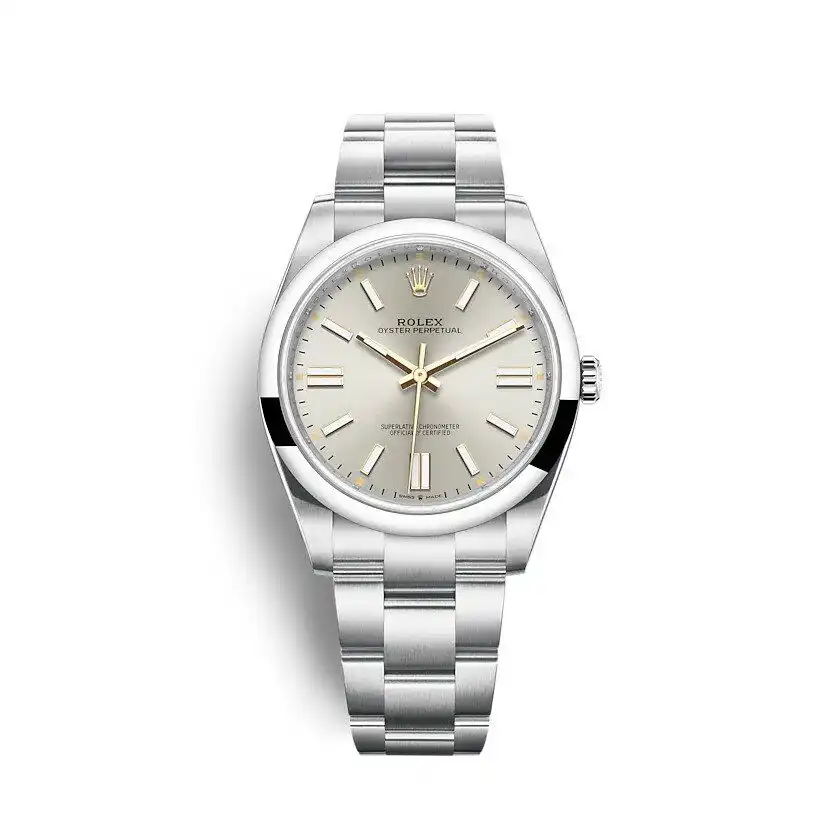 Rolex Oyster Perpetual 124300 copy silver dial — front view