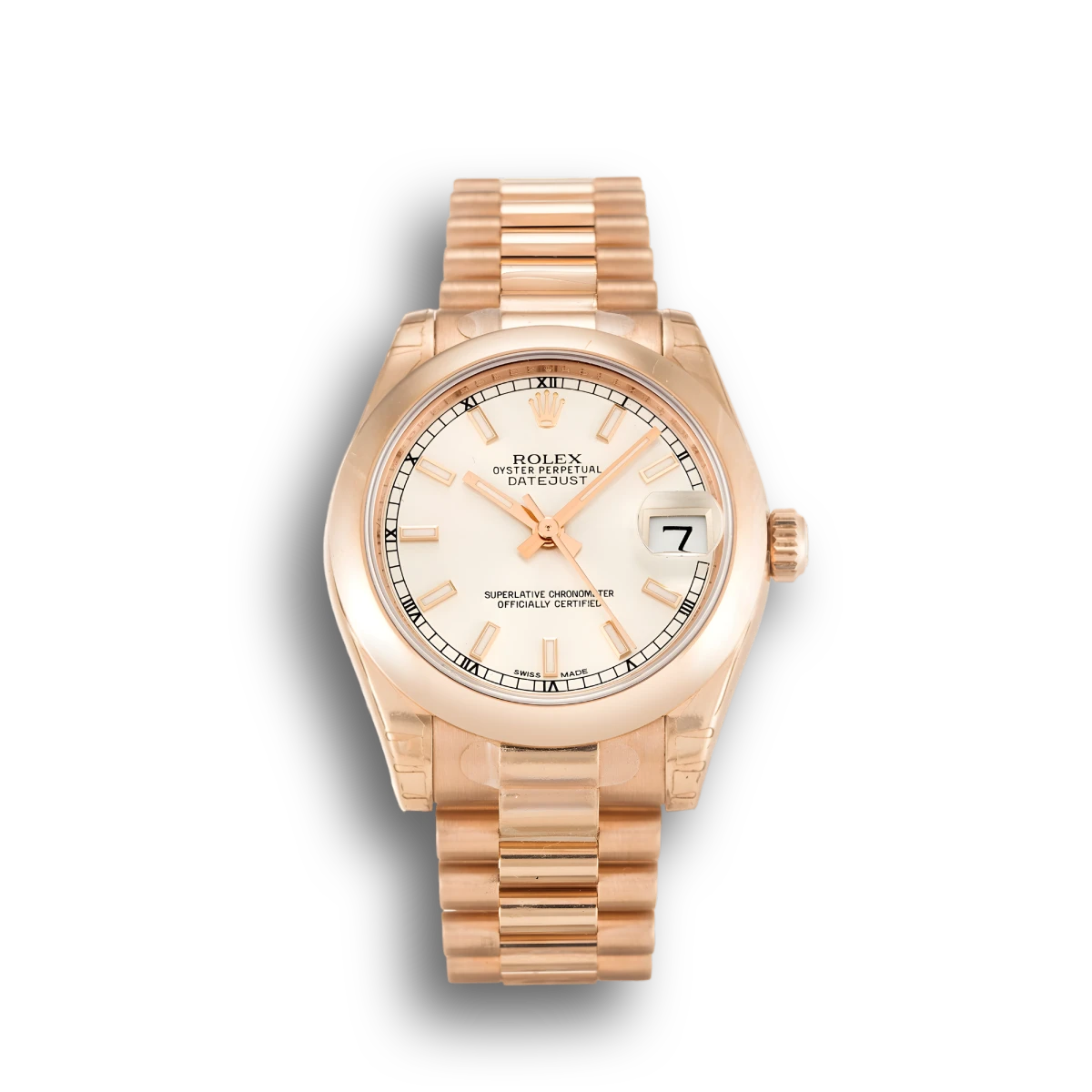 Datejust 178245F clone shiny silver dial — front view