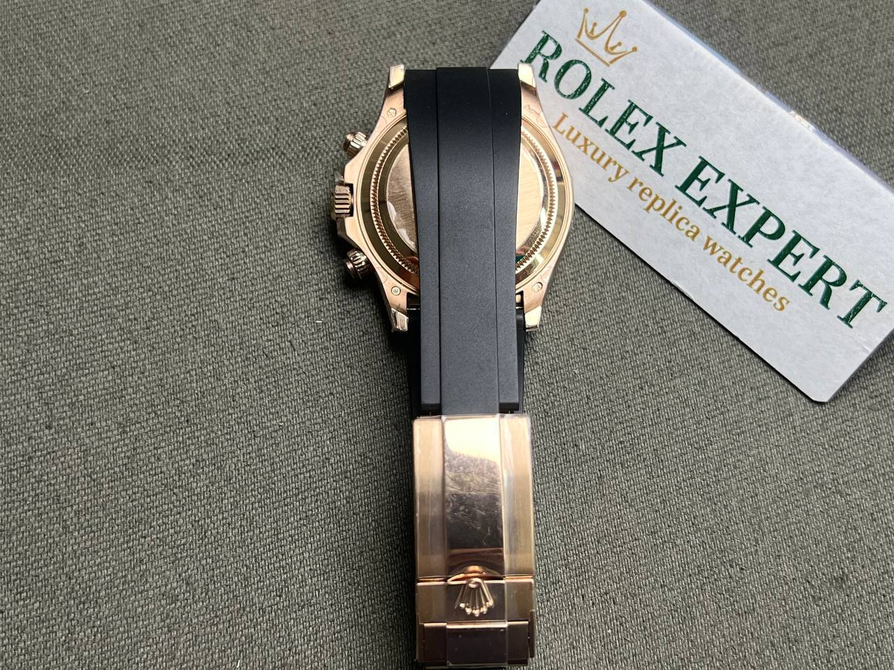 Rolex Daytona 126515LN replica meteorite dial — caseback detail