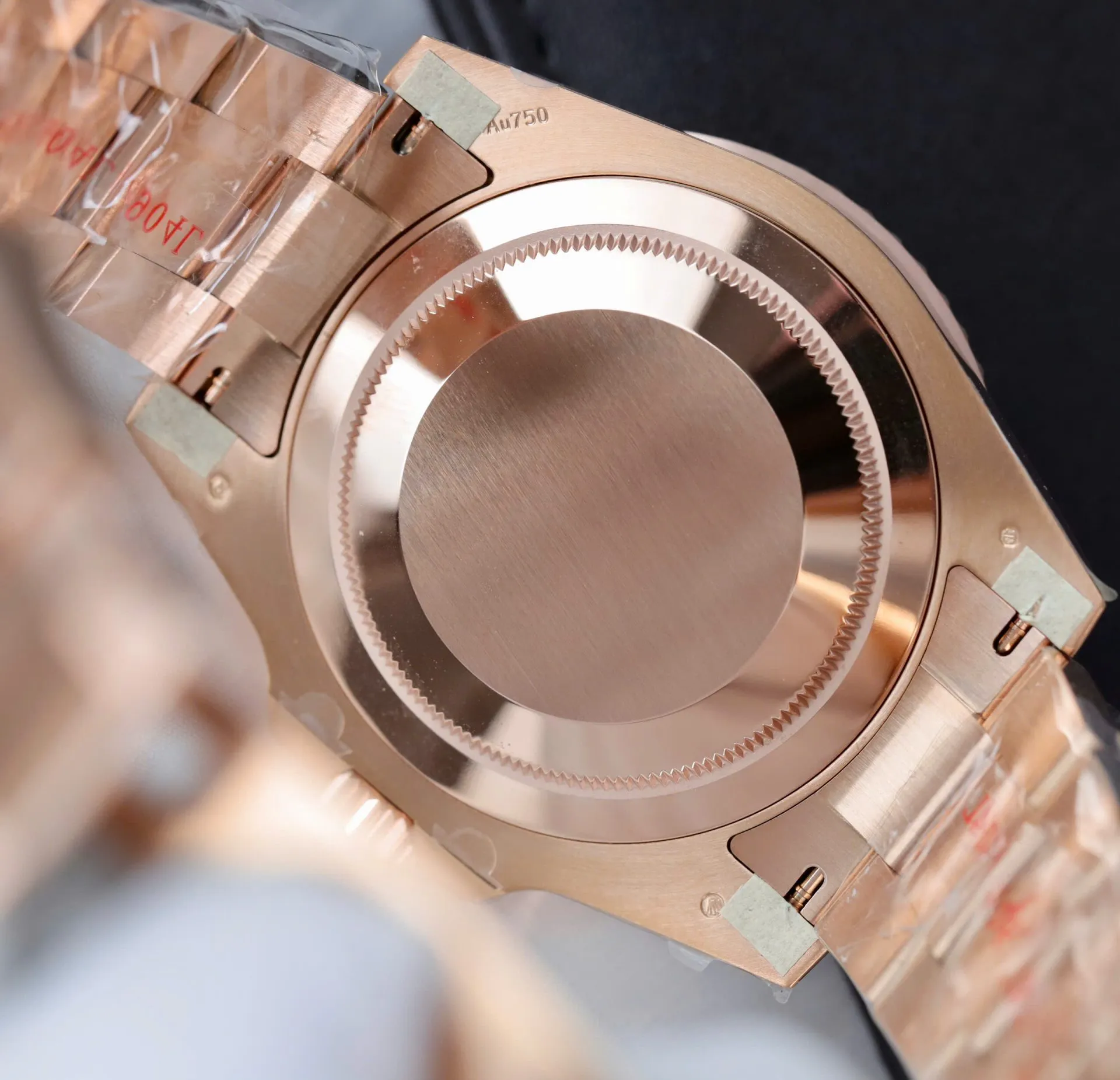 Rolex GMT-Master 126715CHNR replica tiger iron dial — angled view