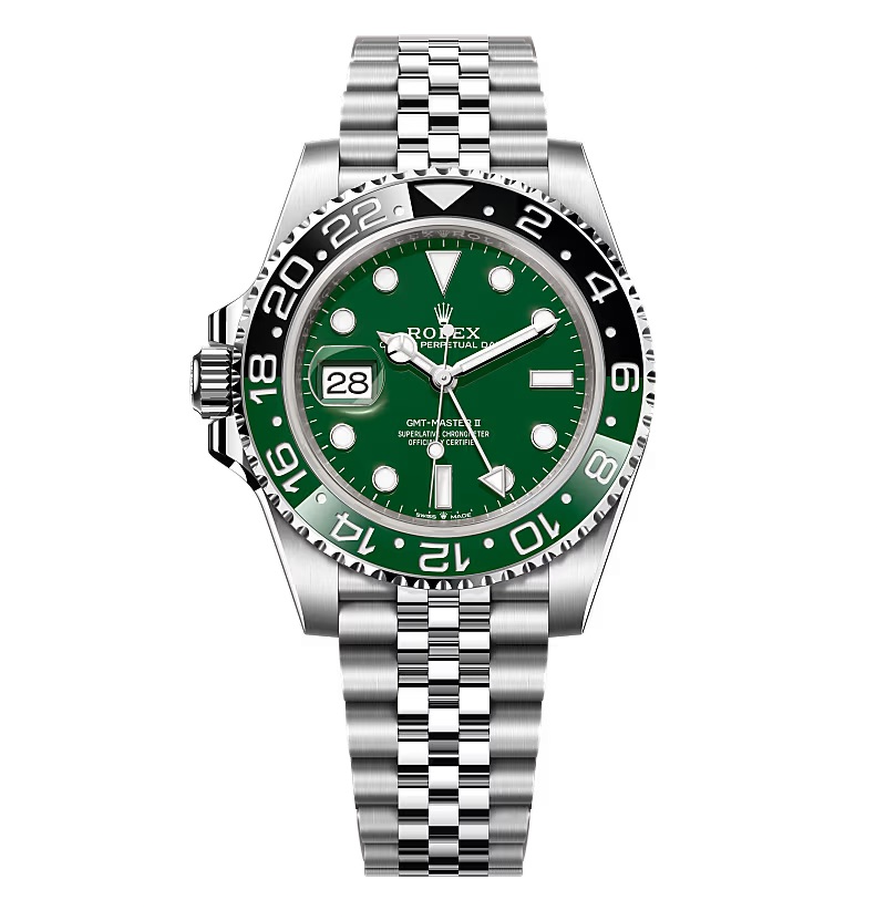 GMT-Master 126729VTNR Absinthe super clone replica green ceramic dial — front view