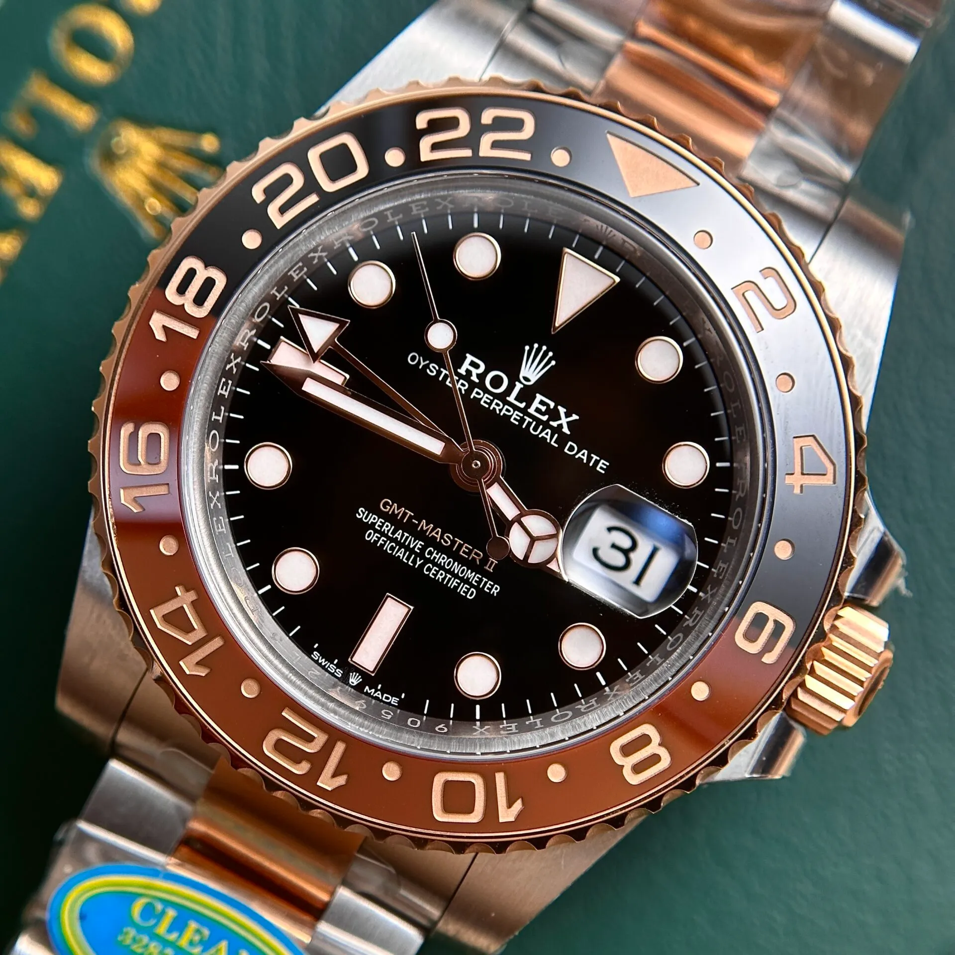 Rolex GMT-Master 126711CHNR replica black dial — caseback detail