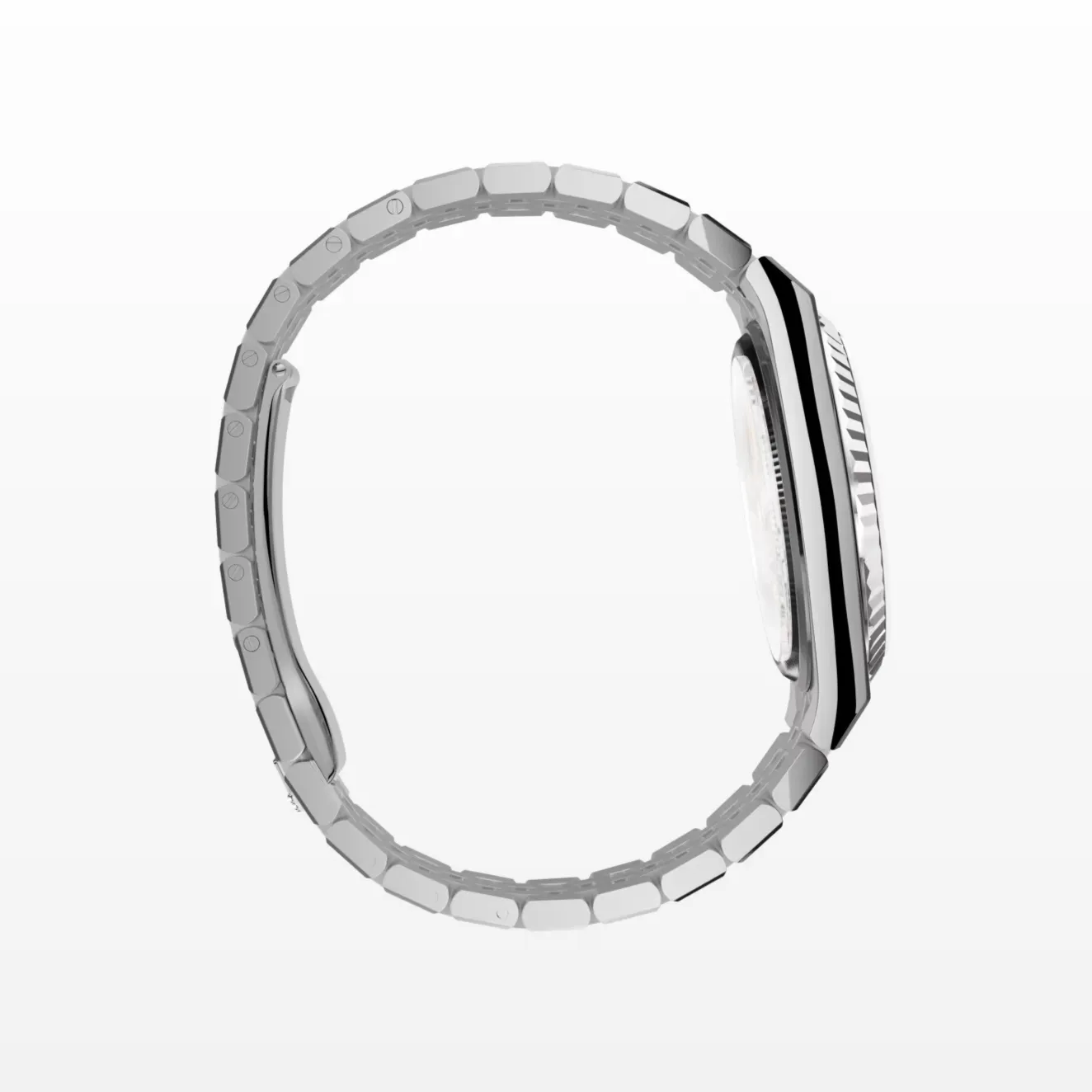 Land-Dweller 127234 copy intense white dial — bezel macro