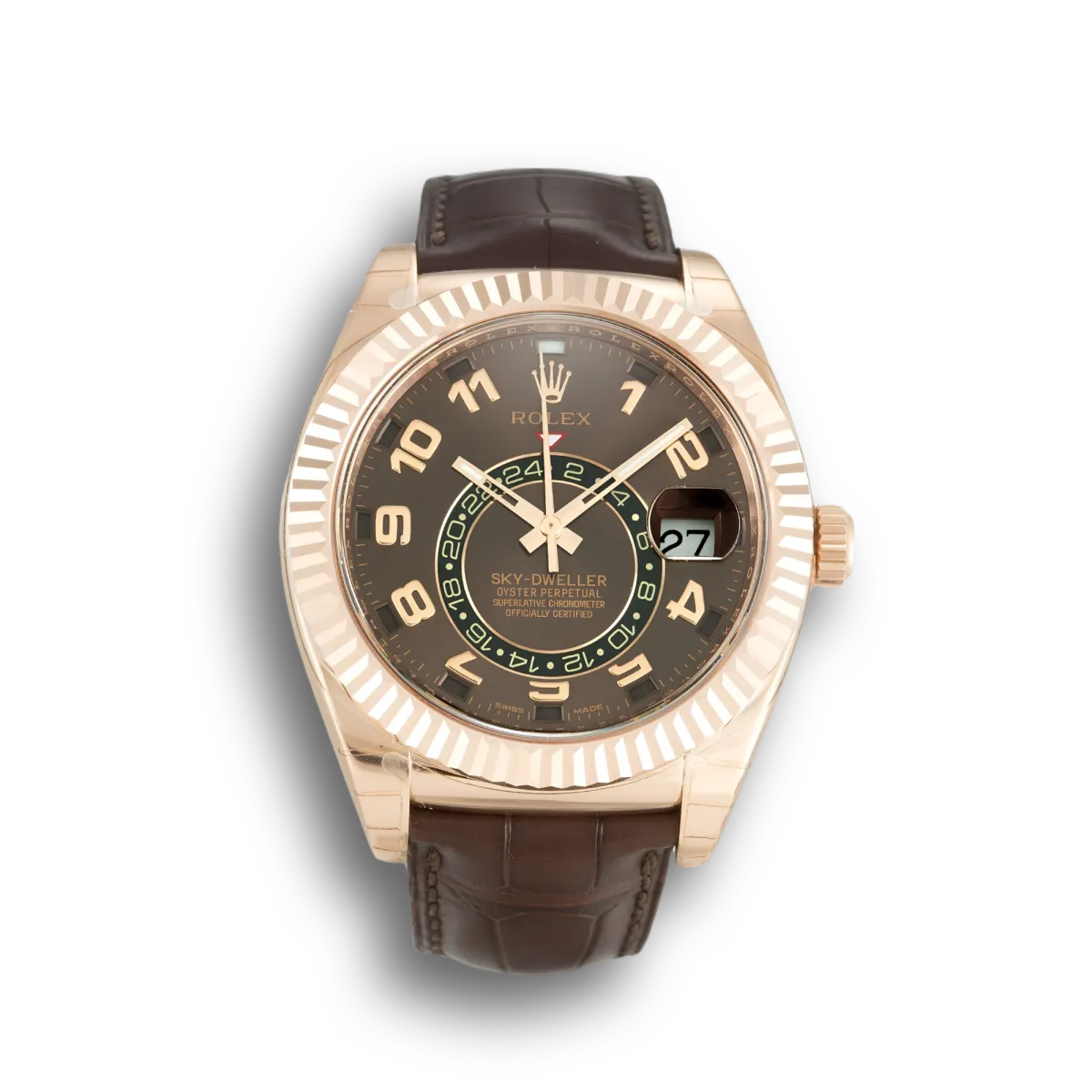 Rolex Sky-Dweller 326135 copy brown dial — front view
