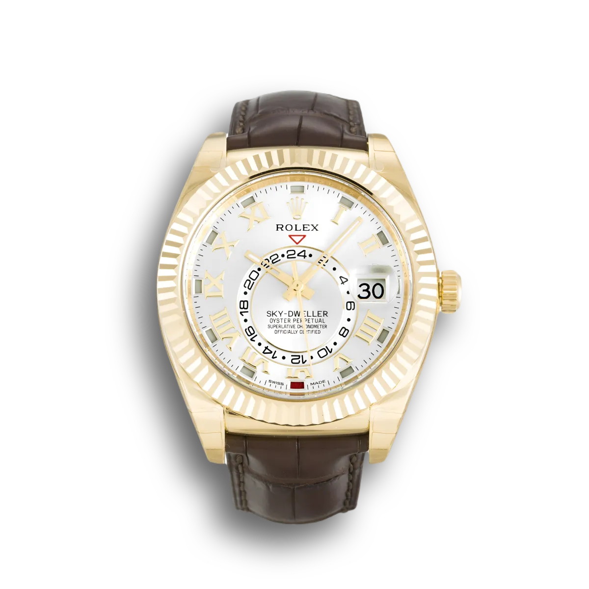 Sky-Dweller 326138 replica silver dial — front view