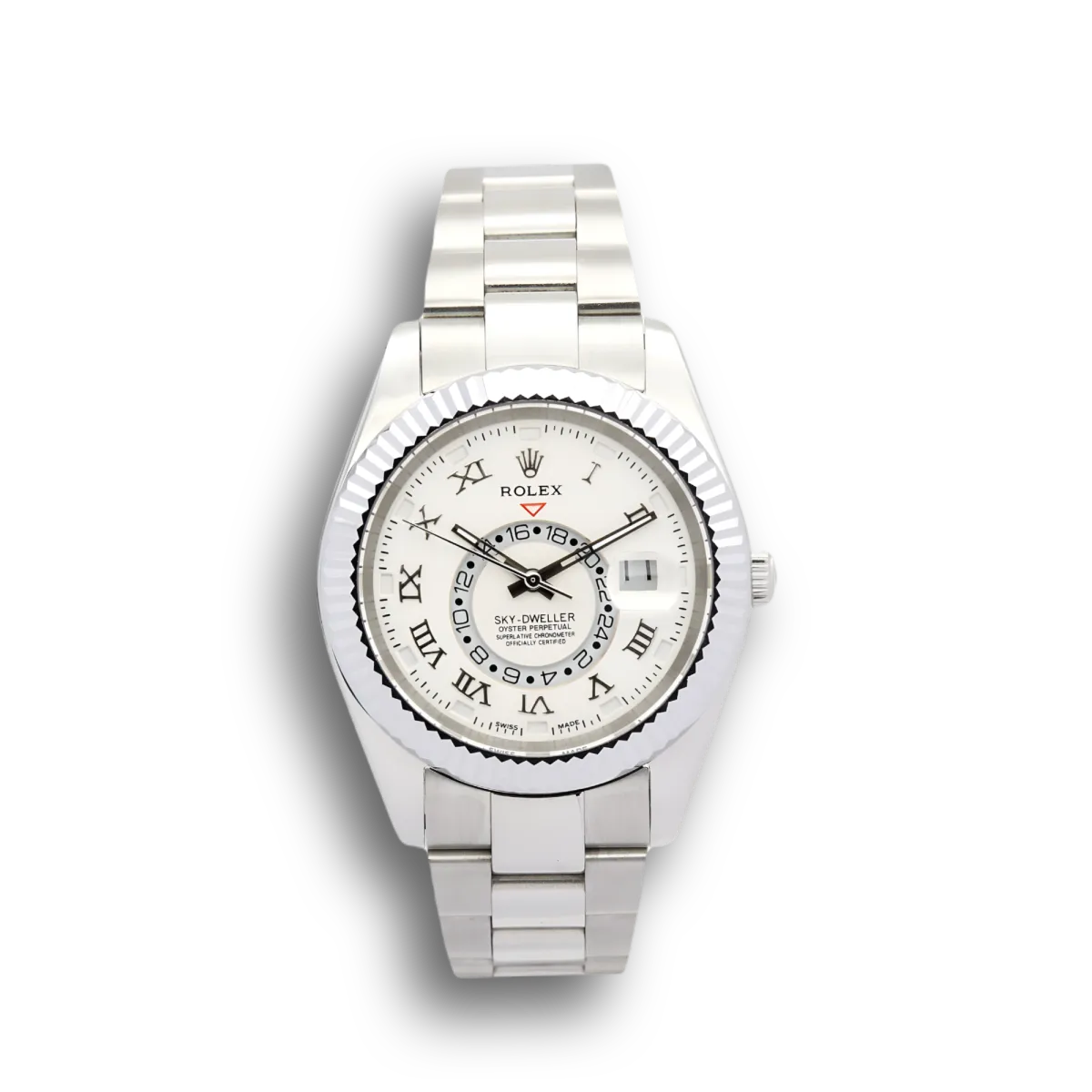 Sky-Dweller 326938 copy white dial — front view
