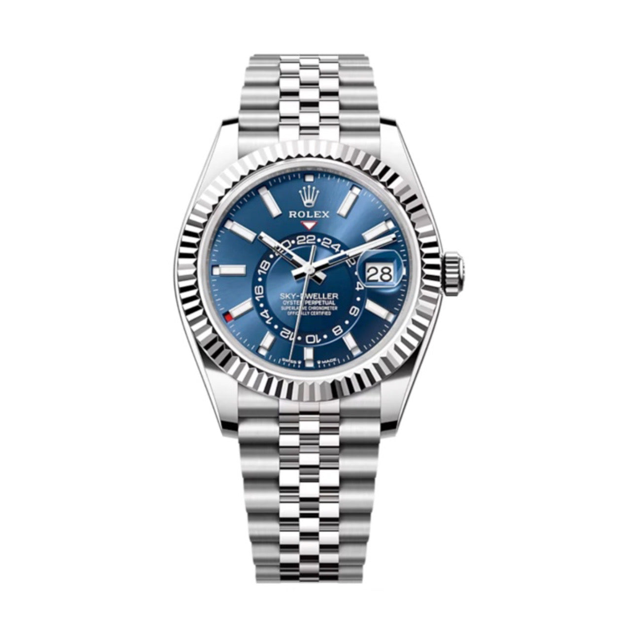 Rolex Sky-Dweller 336934 super clone replica bright blue dial — front view