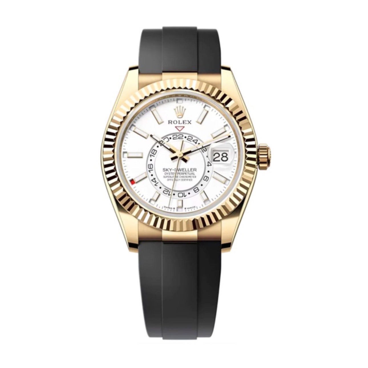 Rolex Sky-Dweller 336238 replica intense white dial — front view