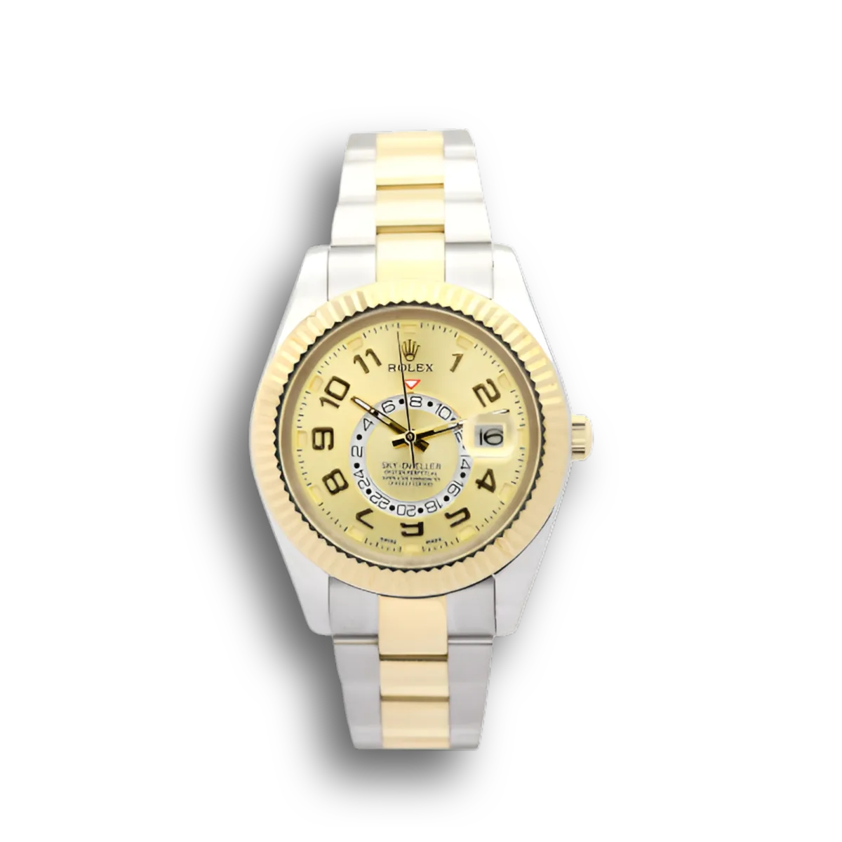 Rolex Sky-Dweller 326938 replica gold dial — front view