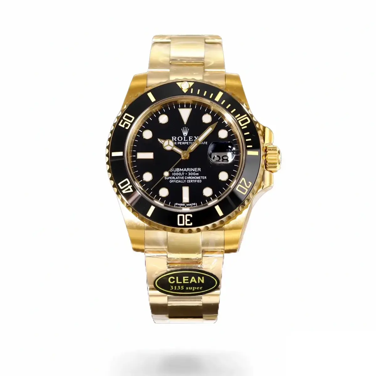 Submariner 116618LN rolex copy black dial — front view