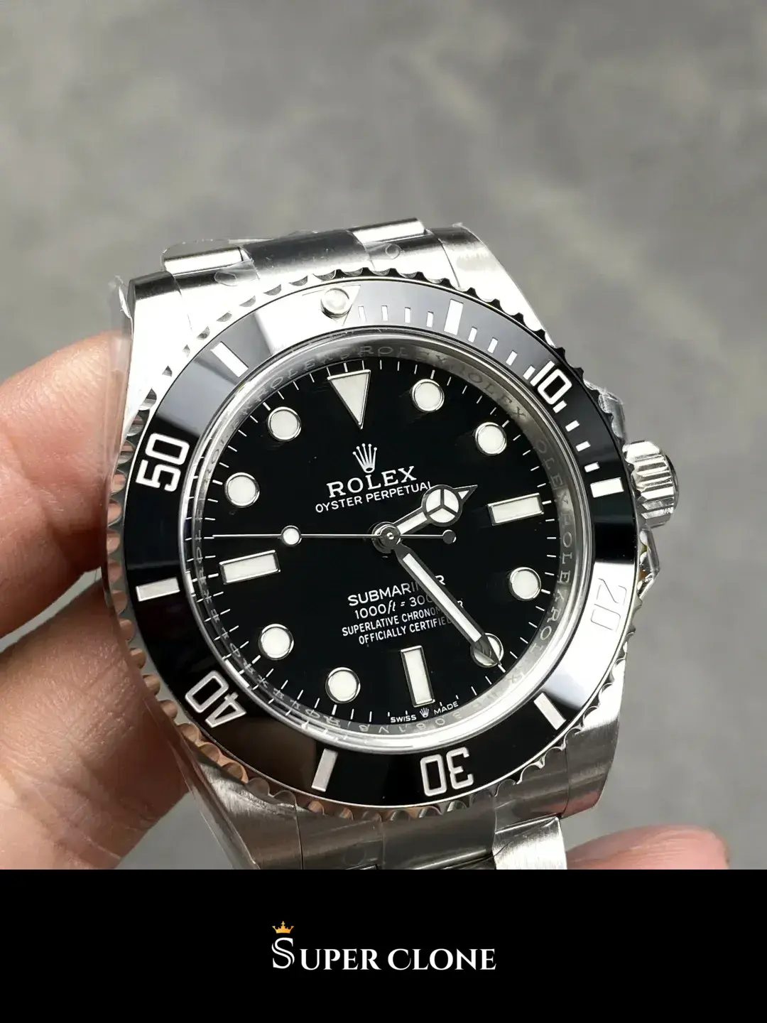 Rolex Submariner 124060 replica 41mm — dial close-up