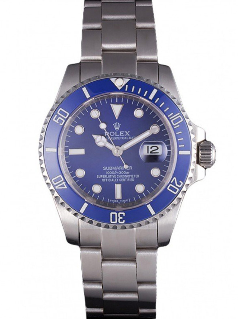 Rolex Submariner SRL50 fake blue dial — front view