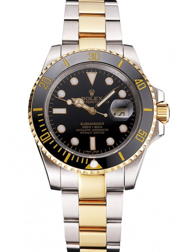 Rolex Submariner PR16233BG 1:1 replica black dial — front view