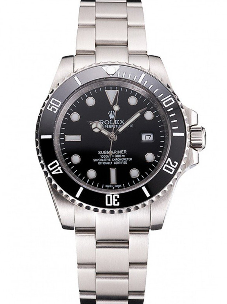 Submariner PR16233P 1:1 replica black dial — front view