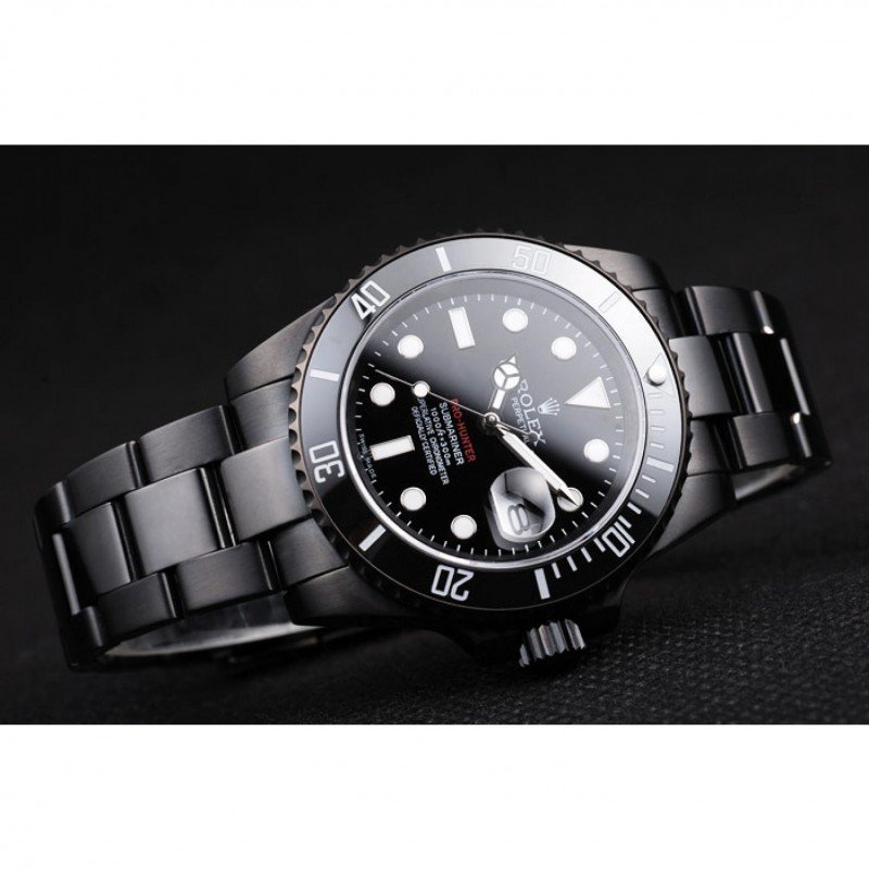 Rolex Submariner PRHUNTERPRO super clone replica black dial — caseback detail