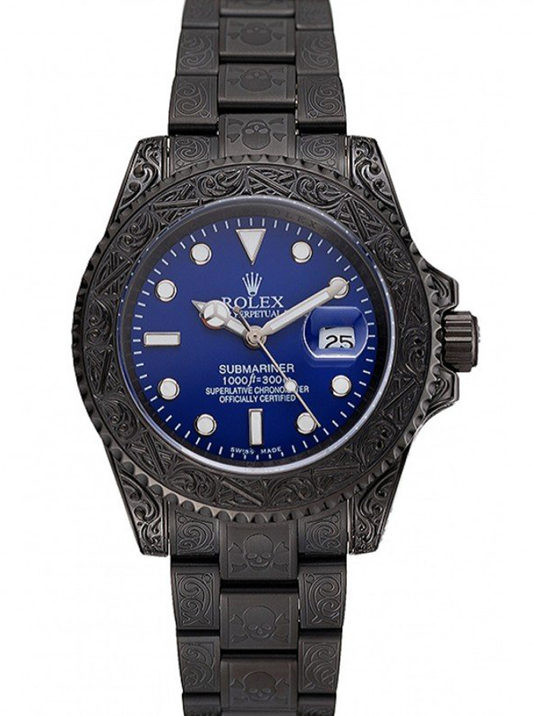 Rolex Submariner 1454084 fake blue dial — front view