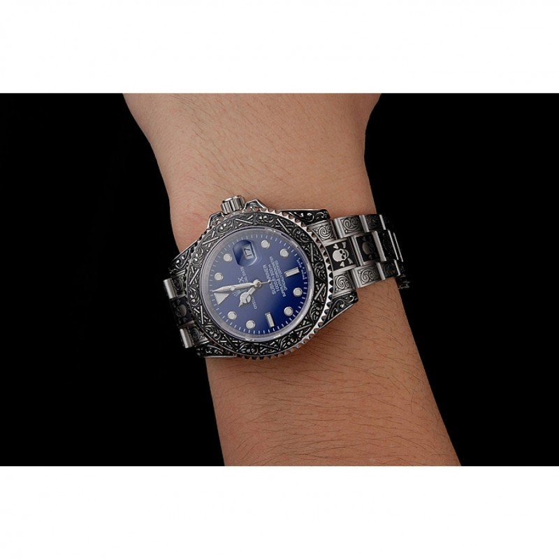Submariner 1454091 super clone replica blue dial — angled view
