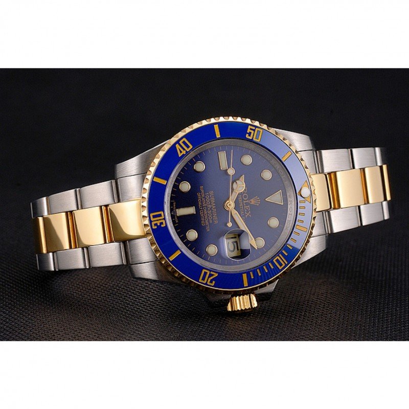 Rolex Submariner PR16233B replica blue dial — caseback detail