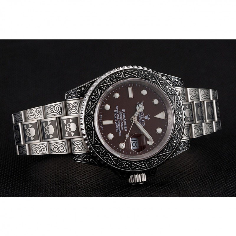Rolex Submariner 1454078 copy brown dial — caseback detail