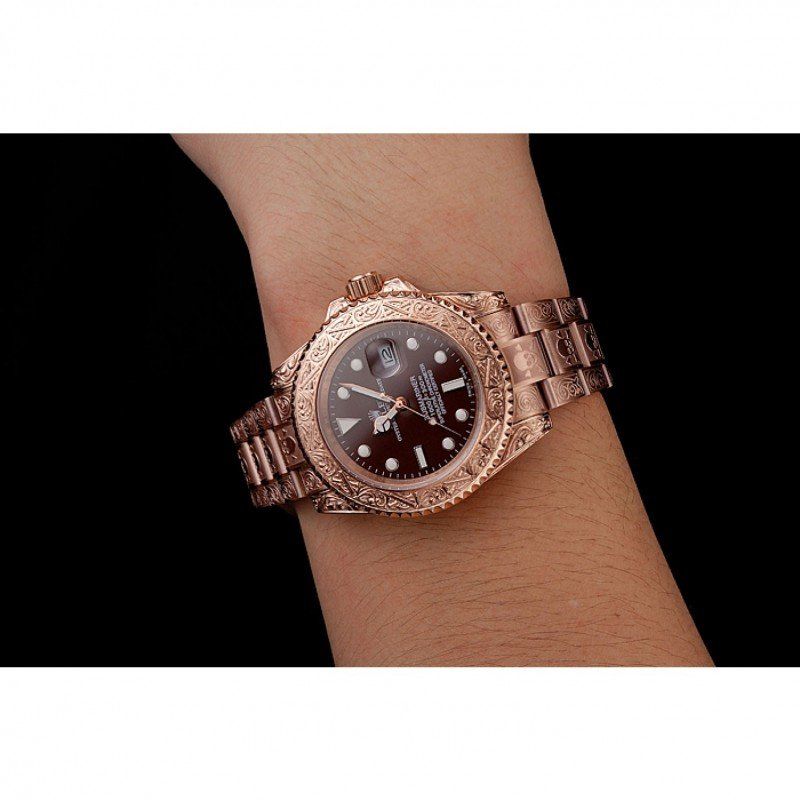 Rolex Submariner 1454087 super clone replica brown dial — angled view