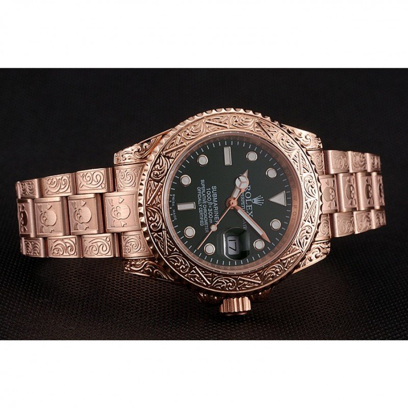 Rolex Submariner 1454074 super clone replica green dial — caseback detail