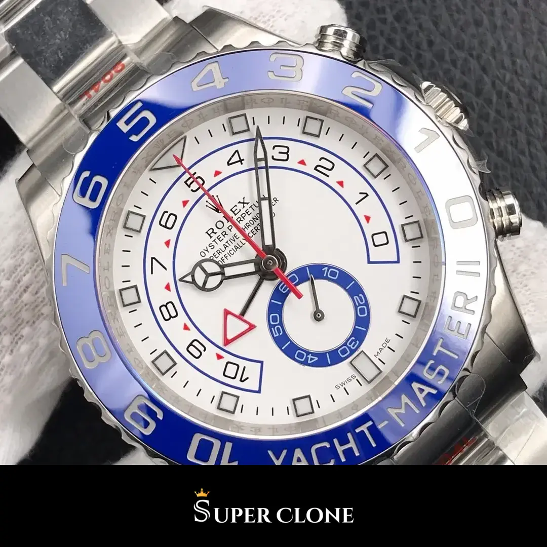 Yacht-Master 116680 japanese automatic replica 44mm — dial close-up