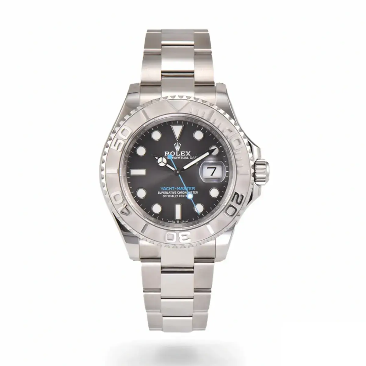 Yacht-Master 126622 japanese automatic replica rhodium dial — front view