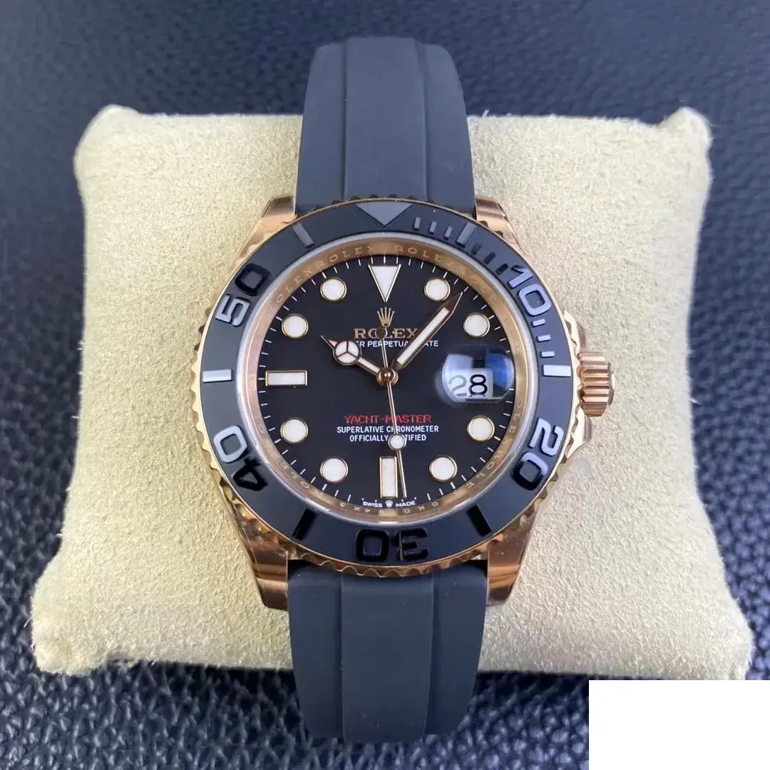 Yacht-Master 126655 rolex replica black dial — angled view