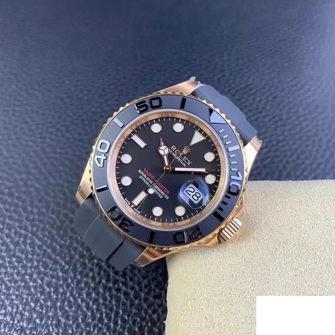 Rolex Yacht-Master 126655 miyota replica black dial — bezel macro